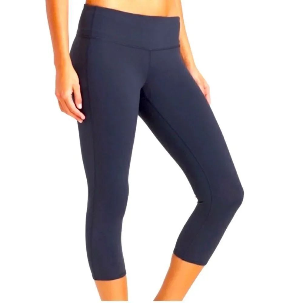 Athleta High Rise Chaturanga Capri Leggings Navy Blue S
